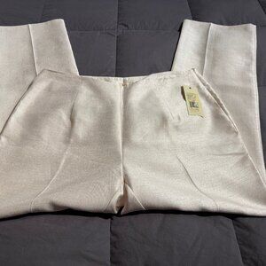 NWT Reba Women's winter white festive pants with wide straight legs; Size XL